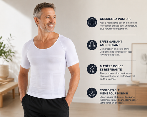 T-shirt correcteur de posture — effet gainant | Lunève