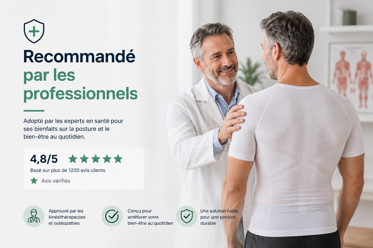 T-shirt correcteur de posture — effet gainant | Lunève