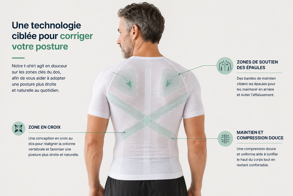 T-shirt correcteur de posture — effet gainant | Lunève